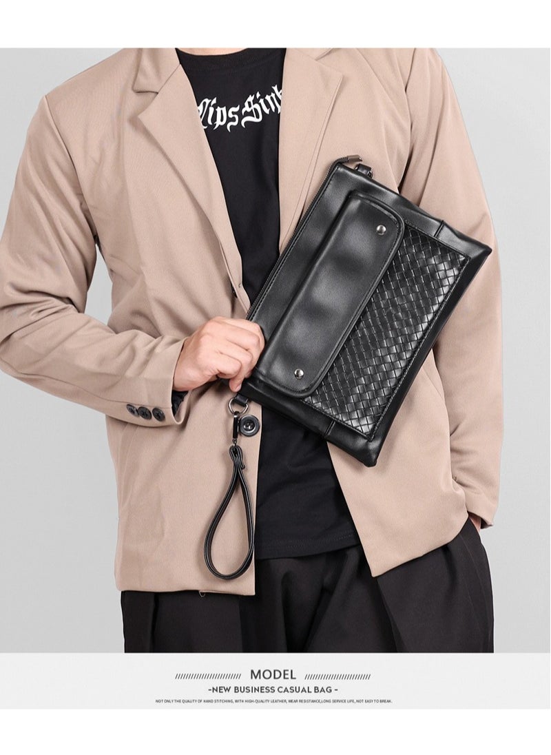 Business casual woven clutch envelope bag men's shoulder bag large capacity crossbody bag