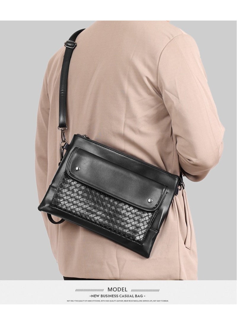 Business casual woven clutch envelope bag men's shoulder bag large capacity crossbody bag