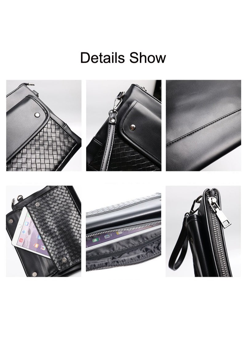 Business casual woven clutch envelope bag men's shoulder bag large capacity crossbody bag