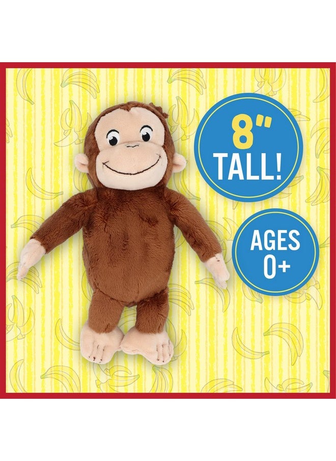 Curious George Monkey Stuffed Animal Plush Toys Soft Cutest Cuddle Plushie Gifts For Baby And Toddler Boys And Girls - 8 Inches