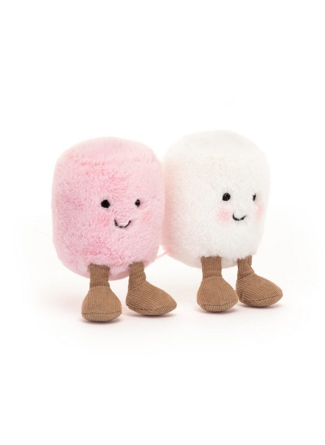 Amuseables Pink And White Marshmallows Stuffed Toy, 3.5 Inches | Food Plush | Fun Gift Idea