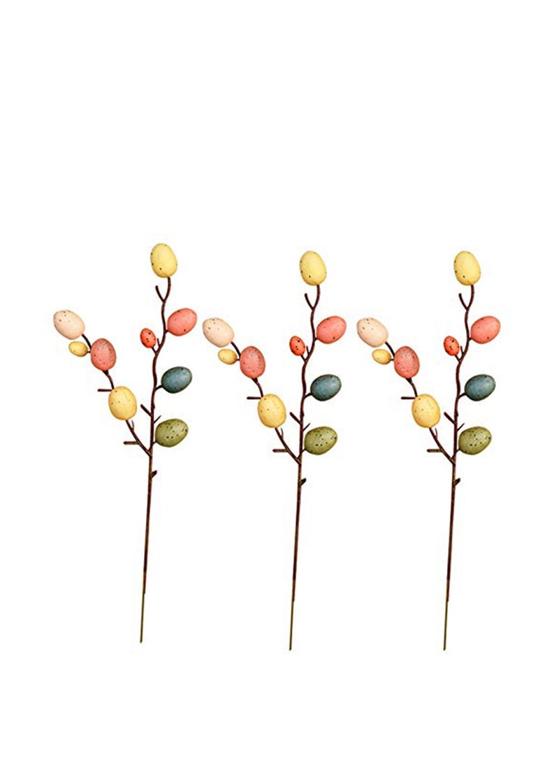 3PCS Easter Egg Bouquet Decorative Colorful Foam Easter Egg Decoration Easter Eggs Pick Egg Flower Pick Easter