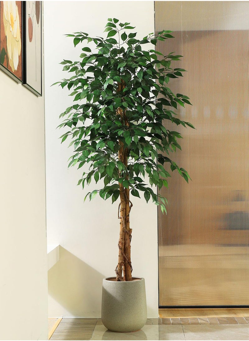 Artificial Ficus Trees Eucalyptus Trees with Silk Leaves,Fake Moss and Sturdy Nursery Pot,Fake Plants for Office Home Decor 180CM