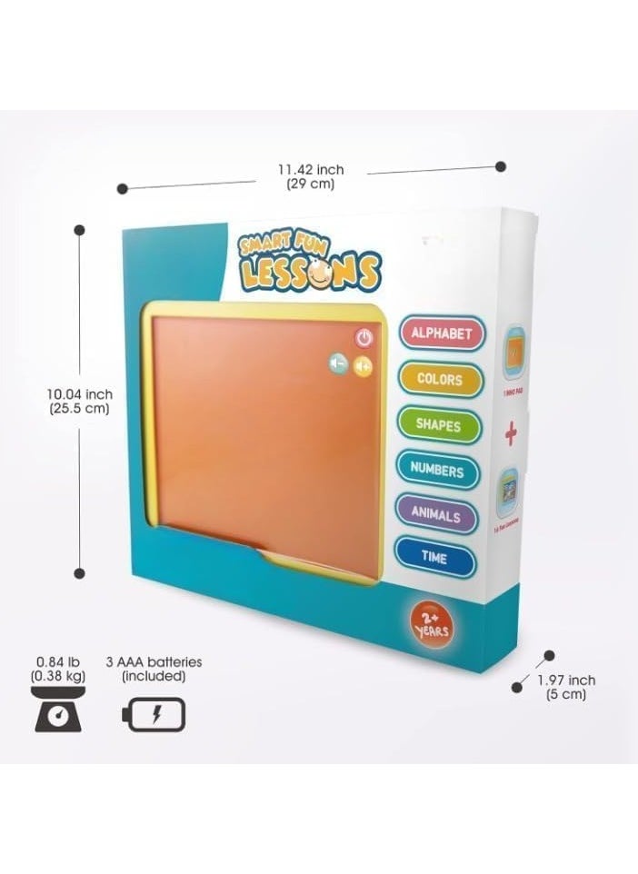 Smart Fun Lessons - Educational Tablet Toy For Learning Alphabet Numbers Colours Shapes Animals Time for Toddler