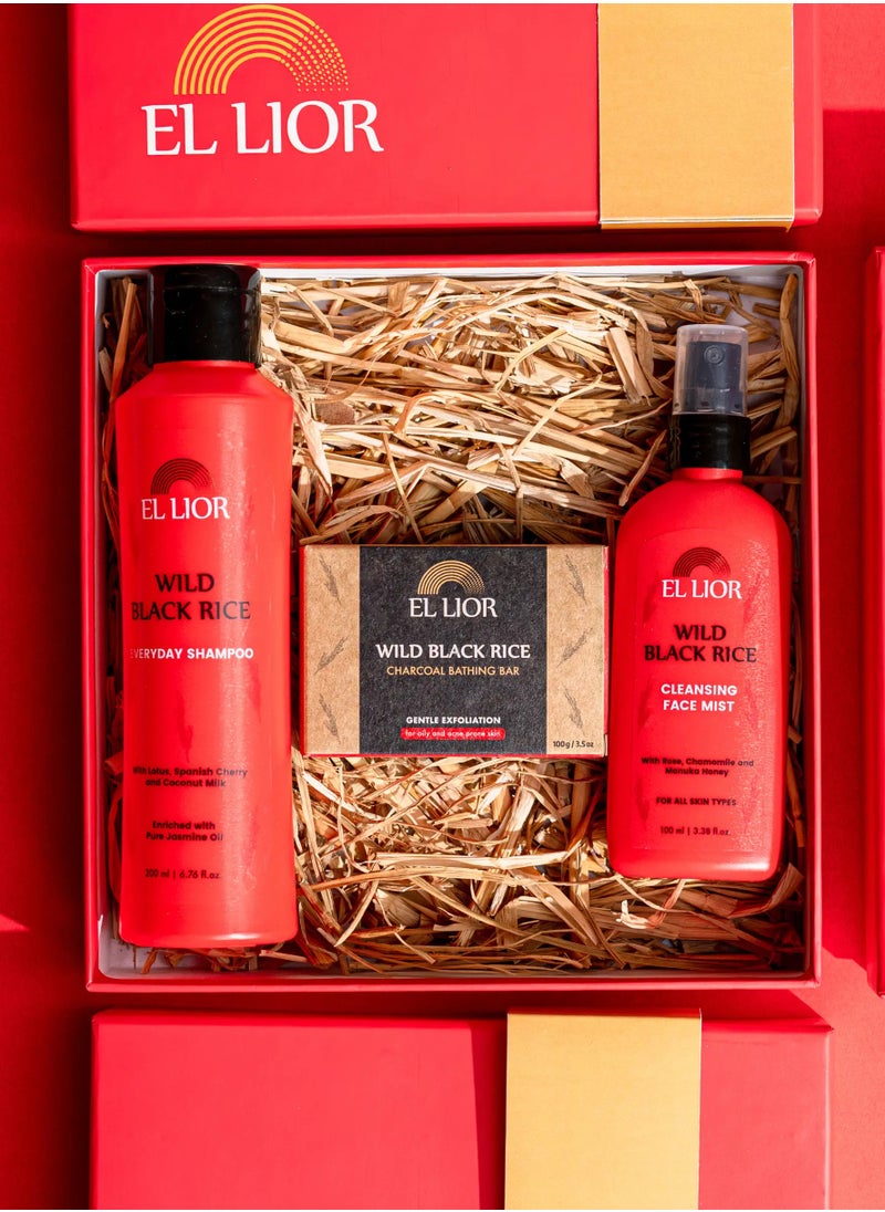 EL lior Detox Set Combo - Shampoo, Face Mist, and Charcoal Bathing Bar