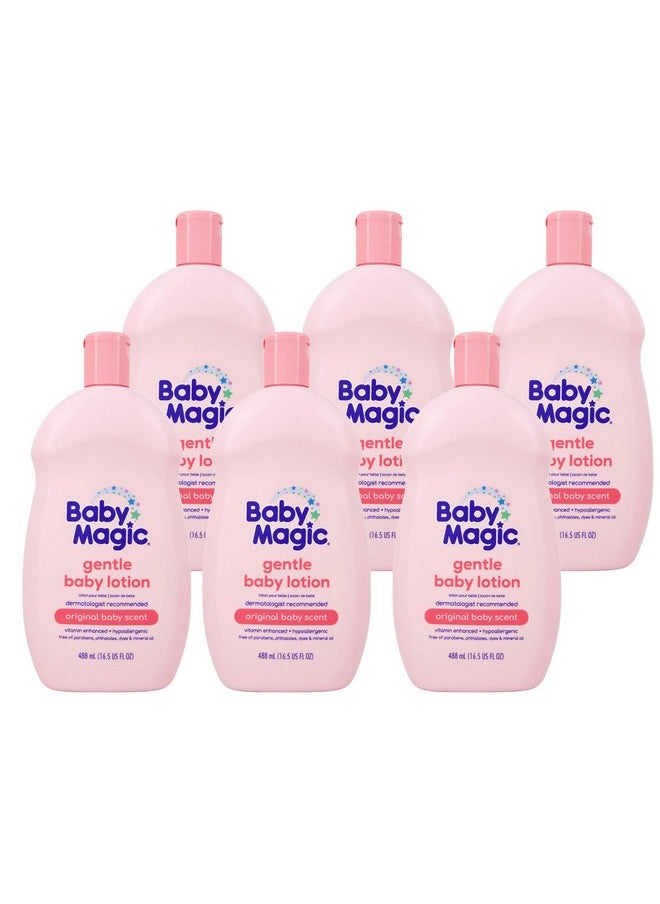 Gentle Baby Lotion | 16.5 Fl Oz (Pack Of 6) | Vitamins & Aloe, Pink (705544), Original Baby Scent