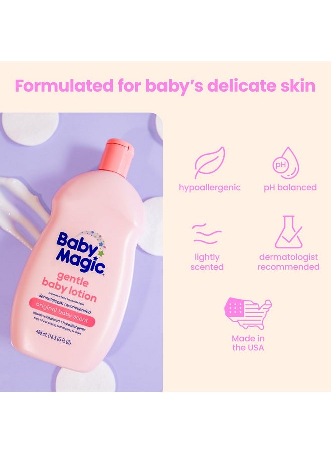 Gentle Baby Lotion | 16.5 Fl Oz (Pack Of 6) | Vitamins & Aloe, Pink (705544), Original Baby Scent