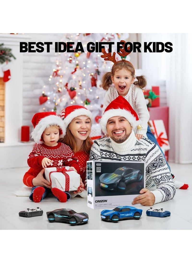 Remote Control Car for Kids Ages 3-12, 1:16 RC Drift Car 360° Rotating Stunt Vehicle with Lights, RC Toy for Boys, Girls & Adults, Race Car Toy Gifts for Indoor/Outdoor Fun - Blue