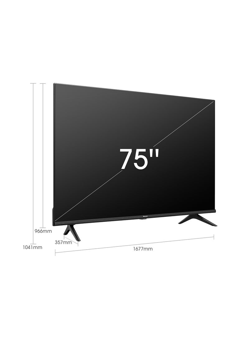 E6H (75 Inch) 4K UHD Smart VIDAA TV, With Dolby Vision HDR, DTS Virtual X, Bluetooth And Wi-Fi (2022 NEW) 75E6H Black