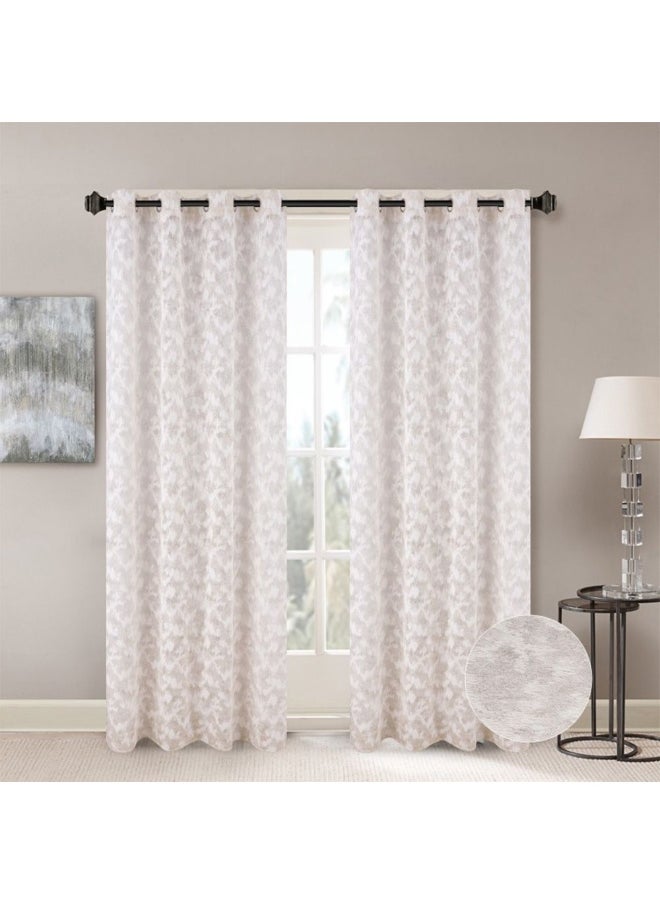 Meadow Set Of 2 Sheer Curtains Light And Airy Window Drapes for Living Room, Bedroom, Dining Room Elegant, Soft, And Stylish Curtains for Home Decor 135X300Cm Cream