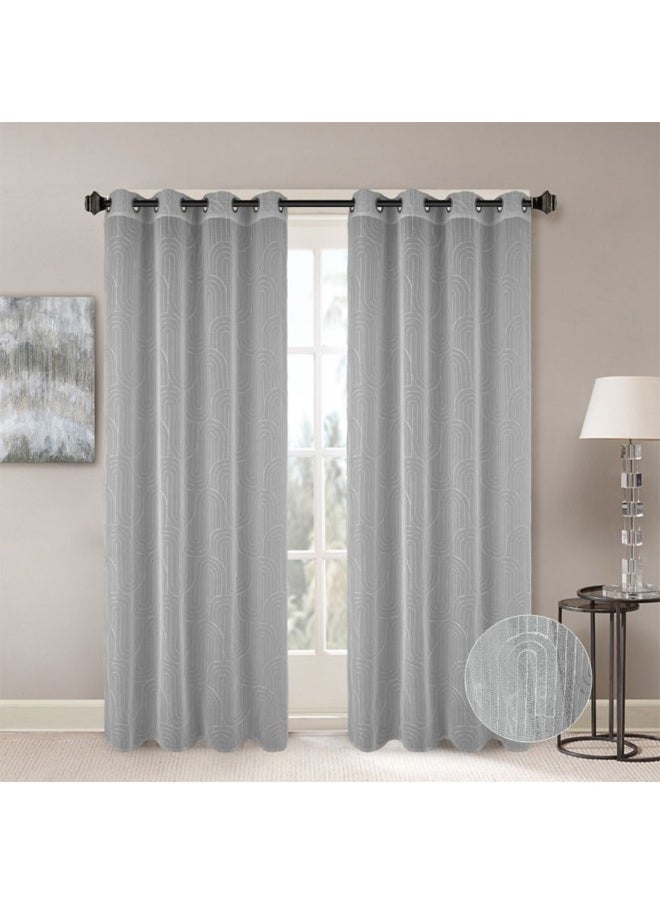 Meadow Set Of 2 Sheer Curtains Light And Airy Window Drapes for Living Room, Bedroom, Dining Room Elegant, Soft, And Stylish Curtains for Home Decor 140X300Cm Grey