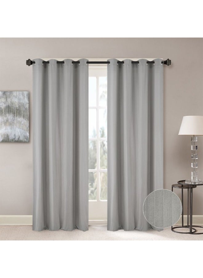 Meadow Set of 2 Sheer Curtains Light And Airy Window Drapes for Living Room, Bedroom, Dining Room Elegant, Soft, And Stylish Curtains for Home Decor 140X300Cm Grey