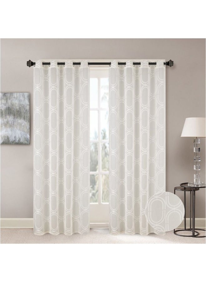 Meadow Set Of 2 Sheer Curtains Light And Airy Window Drapes for Living Room, Bedroom, Dining Room Elegant, Soft, And Stylish Curtains for Home Decor 135X300Cm Cream