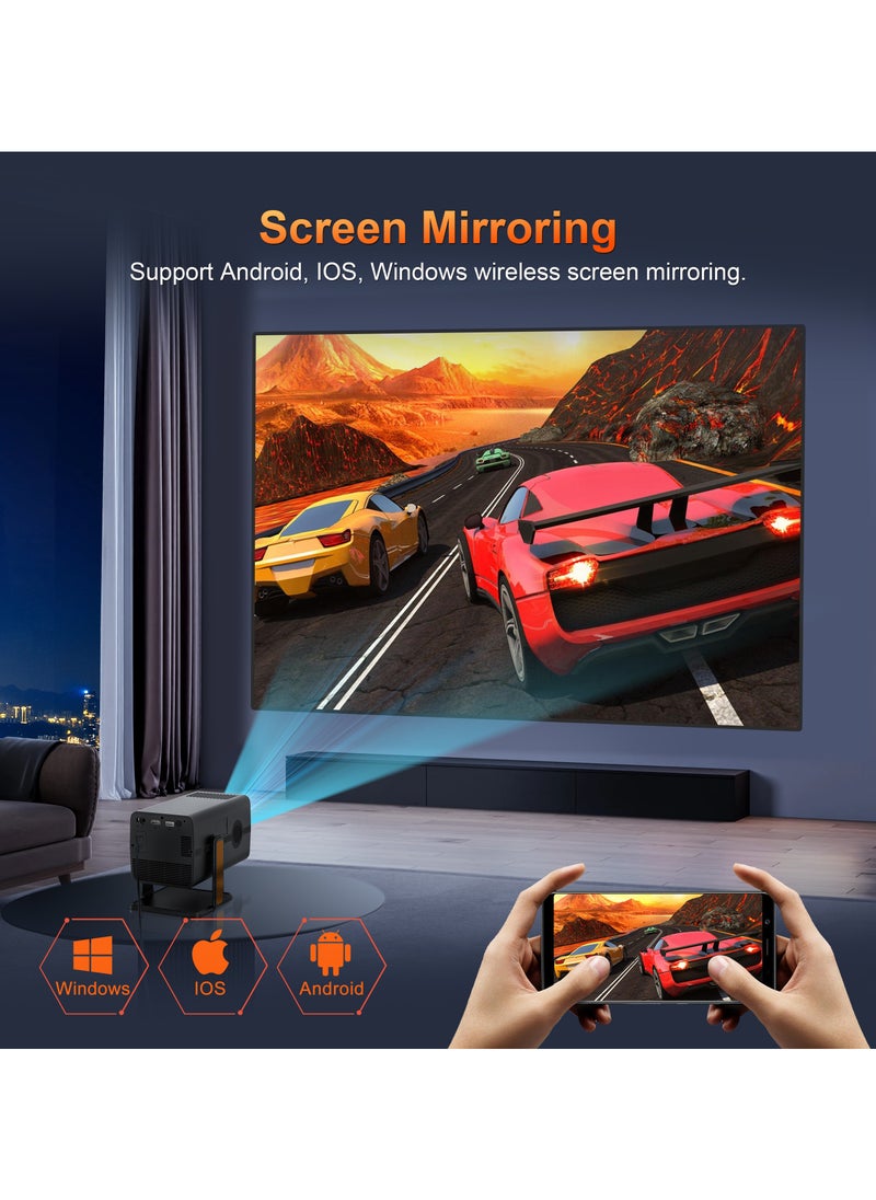 Smart Portable Projector Full HD 1080P 4K Auto Focus 4-Point Keystone Correction Intelligent Obstacle Avoidance Screen Automatic Alignment