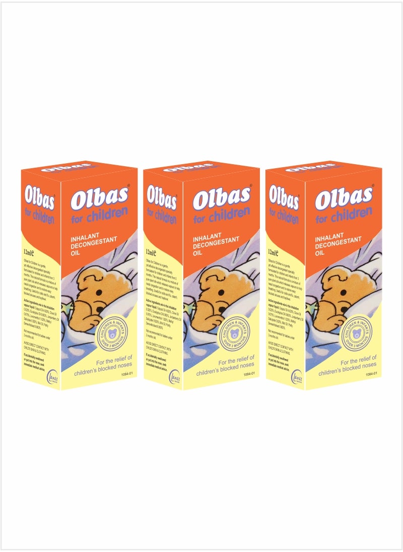 Olbas Inhalant Oil 12ml x 3 – Convenient Pack for Blocked Nose and Sinus Relief