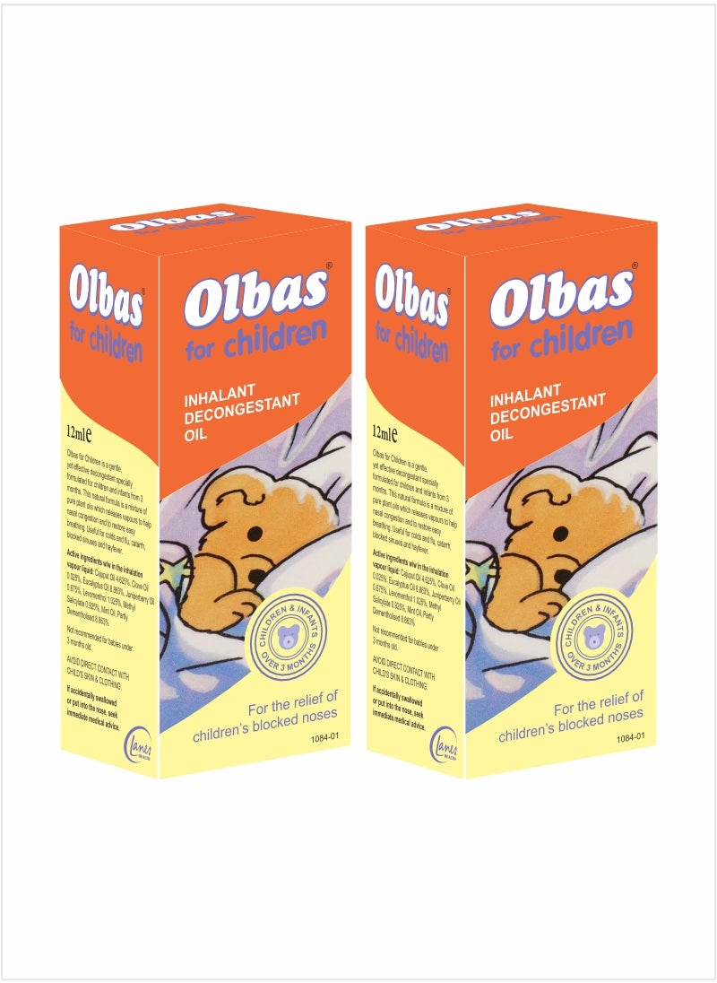 Olbas Inhalant Decongestant Oil 12ml (Pack of 2) – Double the Relief for Blocked Noses