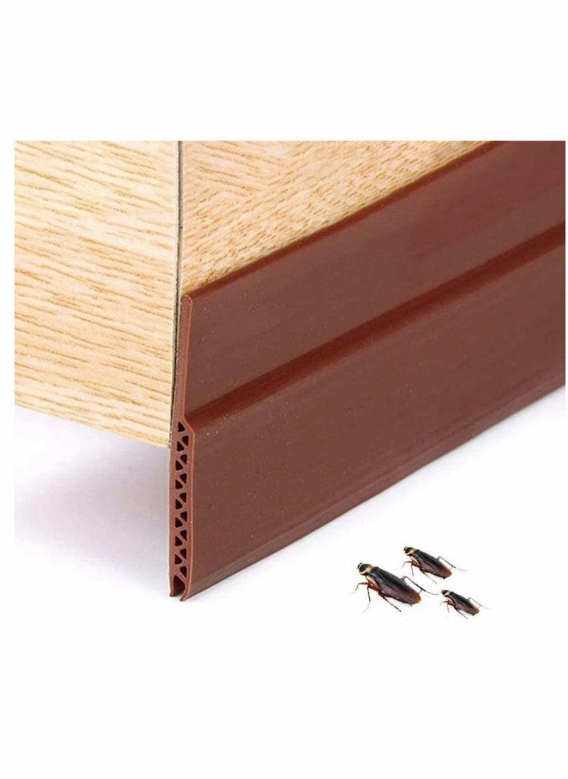 16 Feet Silicone Seal Strip, Door Weather Stripping Door Seal Strip Window Seal Silicone Sealing Tape for Door Draft Stopper Adhesive Tape for Doors Windows and Shower Glass - Brown, 25MM