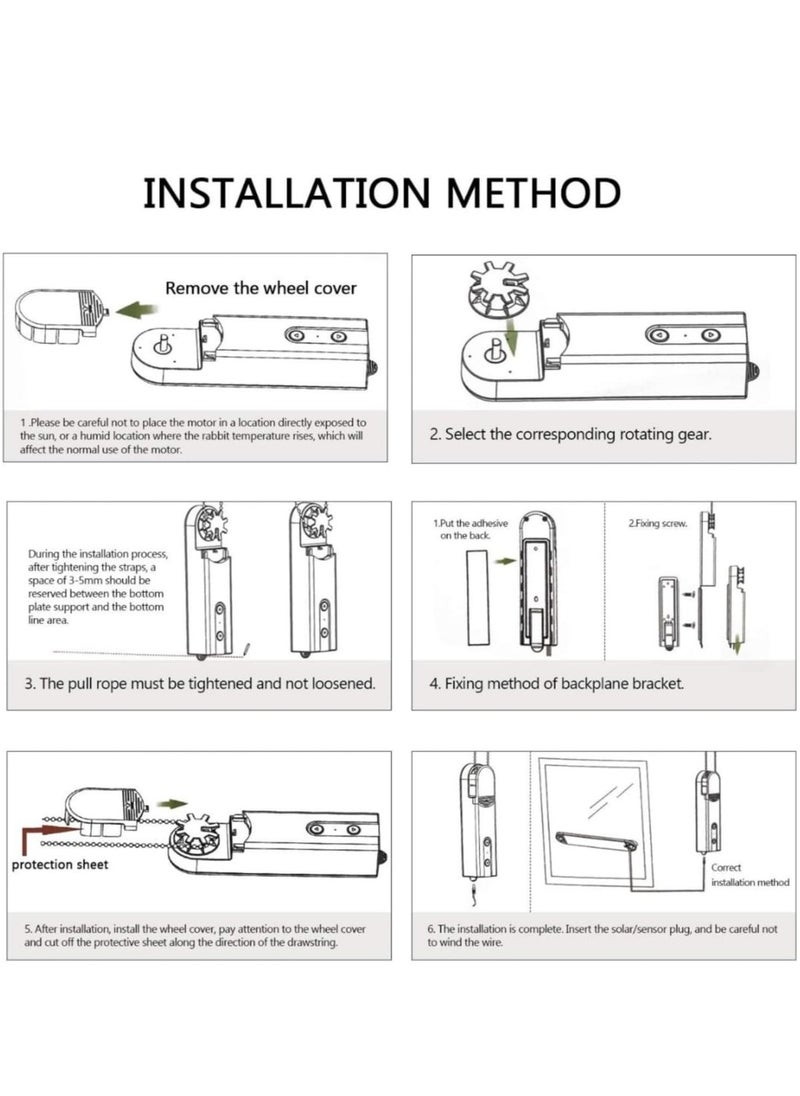 JiaFeng Electric Roller Blinds, Roman Curtain with Light Sense, Automatic Motor