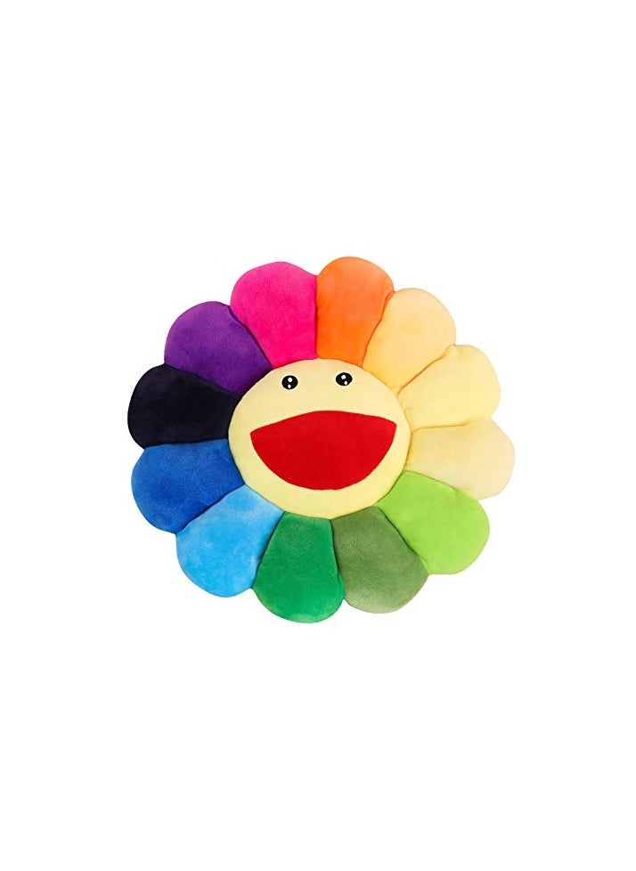 Rainbow Flower Pillow - This flower pillow can be used as a cushion/backrest/floor cushion, as well as a colorful flower pillow (17 inches, color) for bedroom and home decor (multicolor)