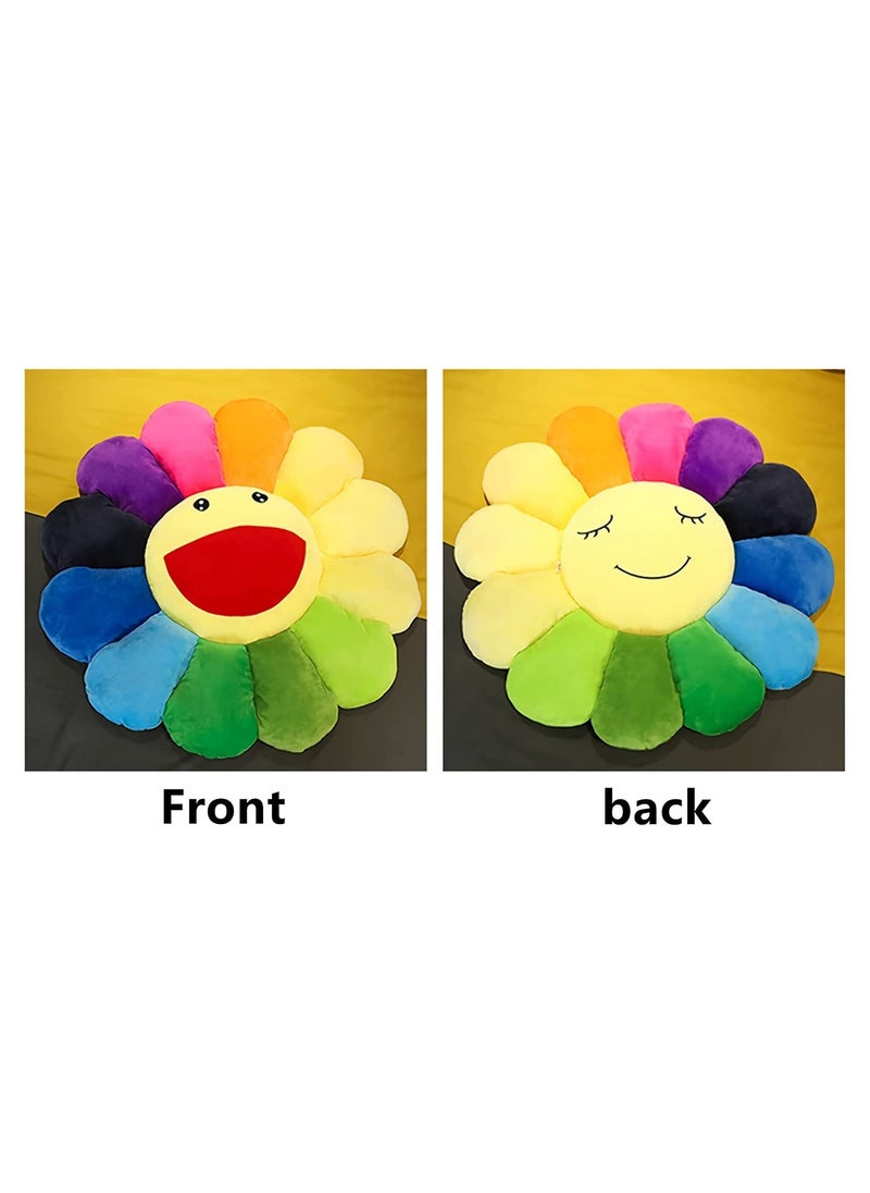 Rainbow Flower Pillow - This flower pillow can be used as a cushion/backrest/floor cushion, as well as a colorful flower pillow (17 inches, color) for bedroom and home decor (multicolor)