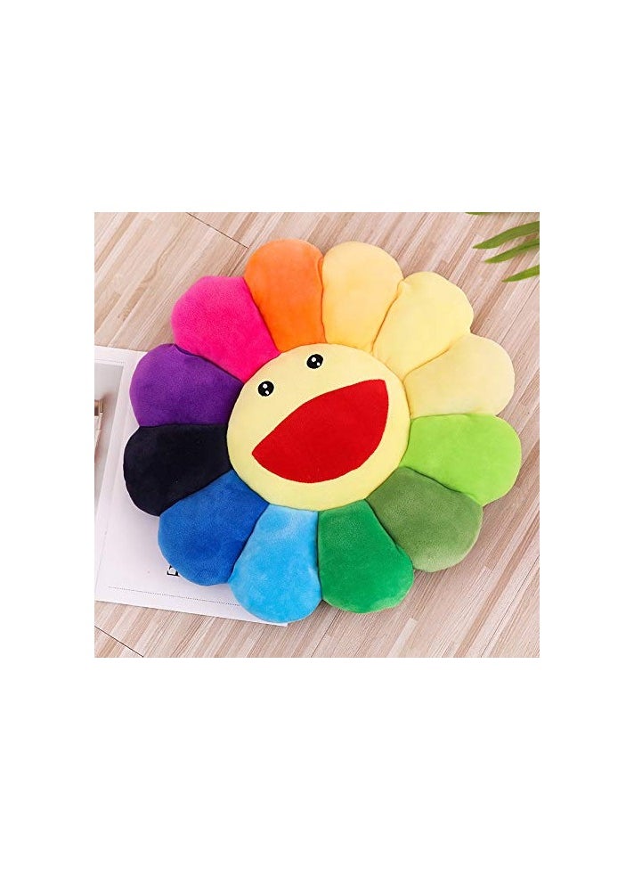 Rainbow Flower Pillow - This flower pillow can be used as a cushion/backrest/floor cushion, as well as a colorful flower pillow (17 inches, color) for bedroom and home decor (multicolor)