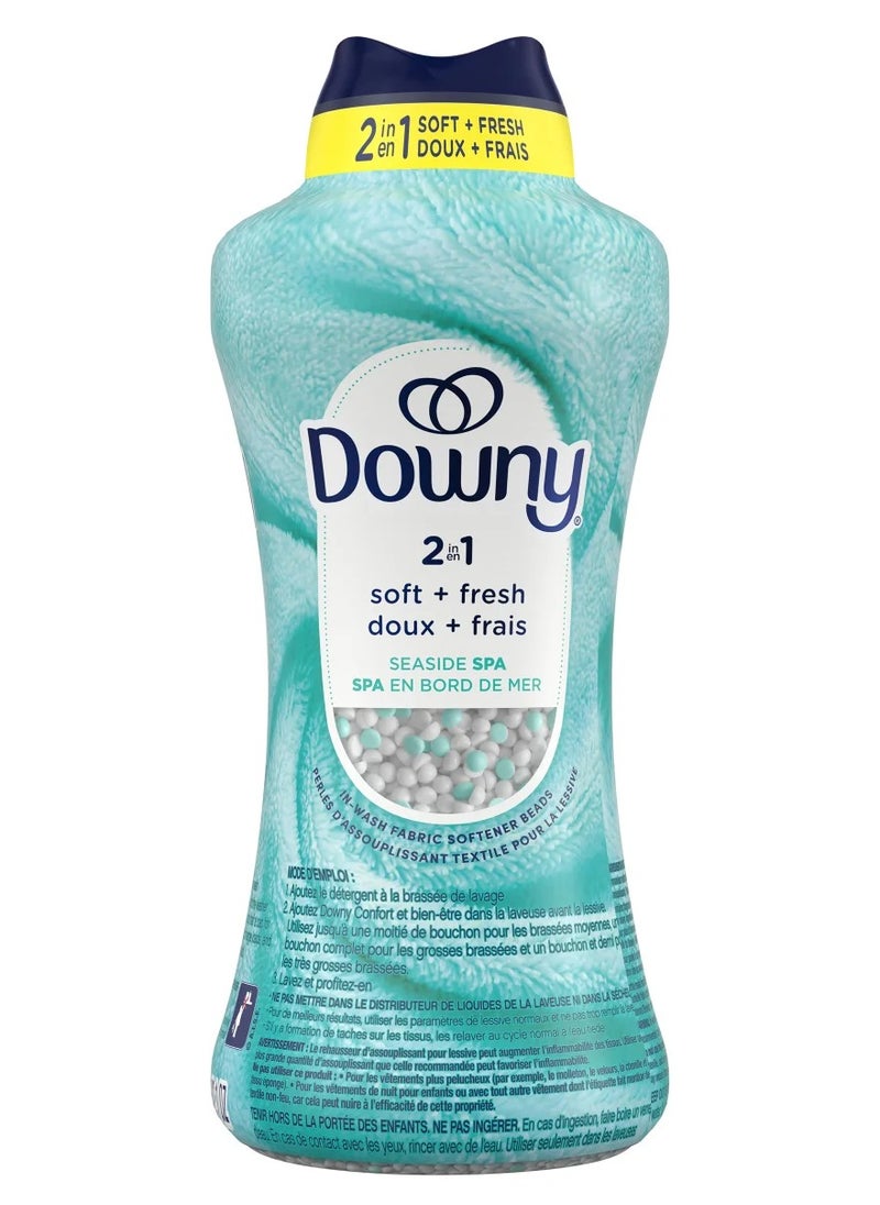 Downy 2-in-1 Soft + Fresh Fabric Softener Seaside Spa Soft On Babies Sensitive Skin, 910 g