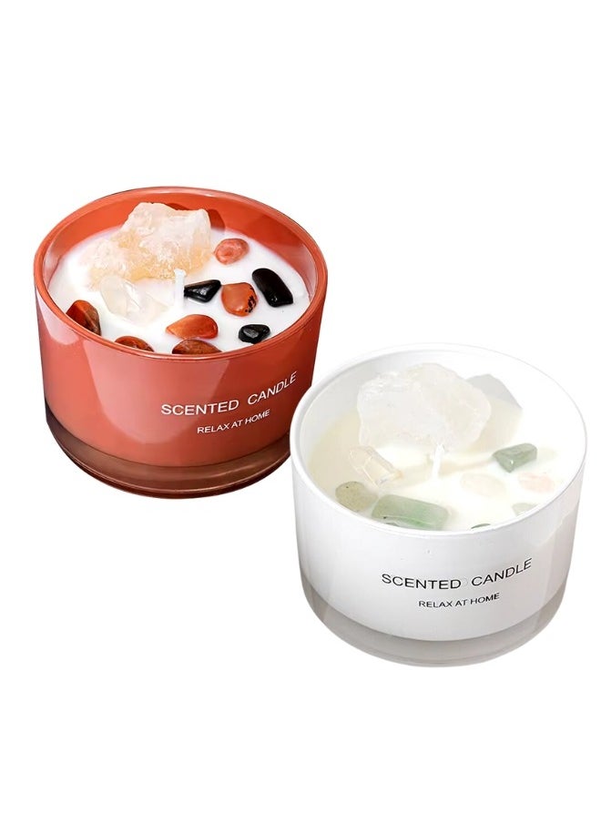 Lifenpure 2 Pcs crystal scented soy wax candle