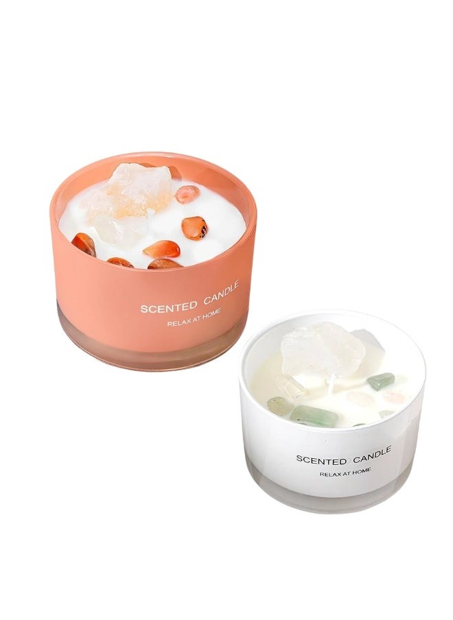 Lifenpure 2 Pcs crystal scented soy wax candle