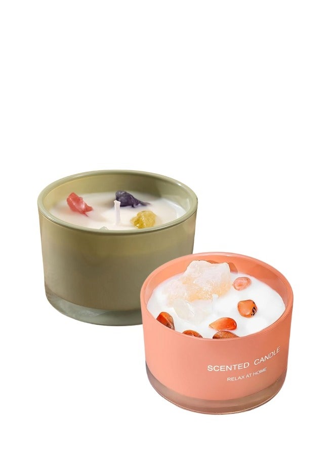 Lifenpure 2 Pcs crystal scented soy wax candle