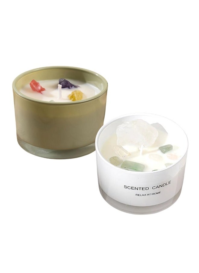 Lifenpure 2 Pcs crystal scented soy wax candle