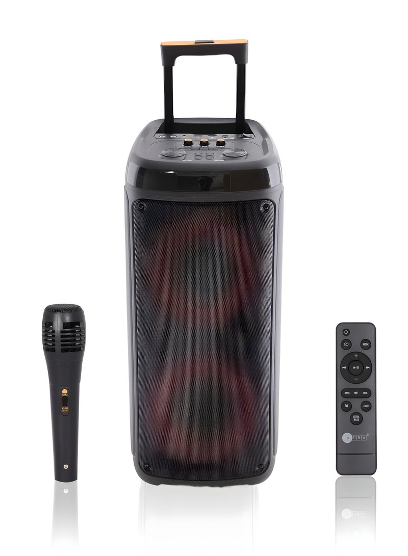 Trolley Speaker, 60 Watts, 6.5kg, 4000Ma Battery, Dual Speakers, True Wireless Stereo,  2 Years Warranty AF-60TSBK Black