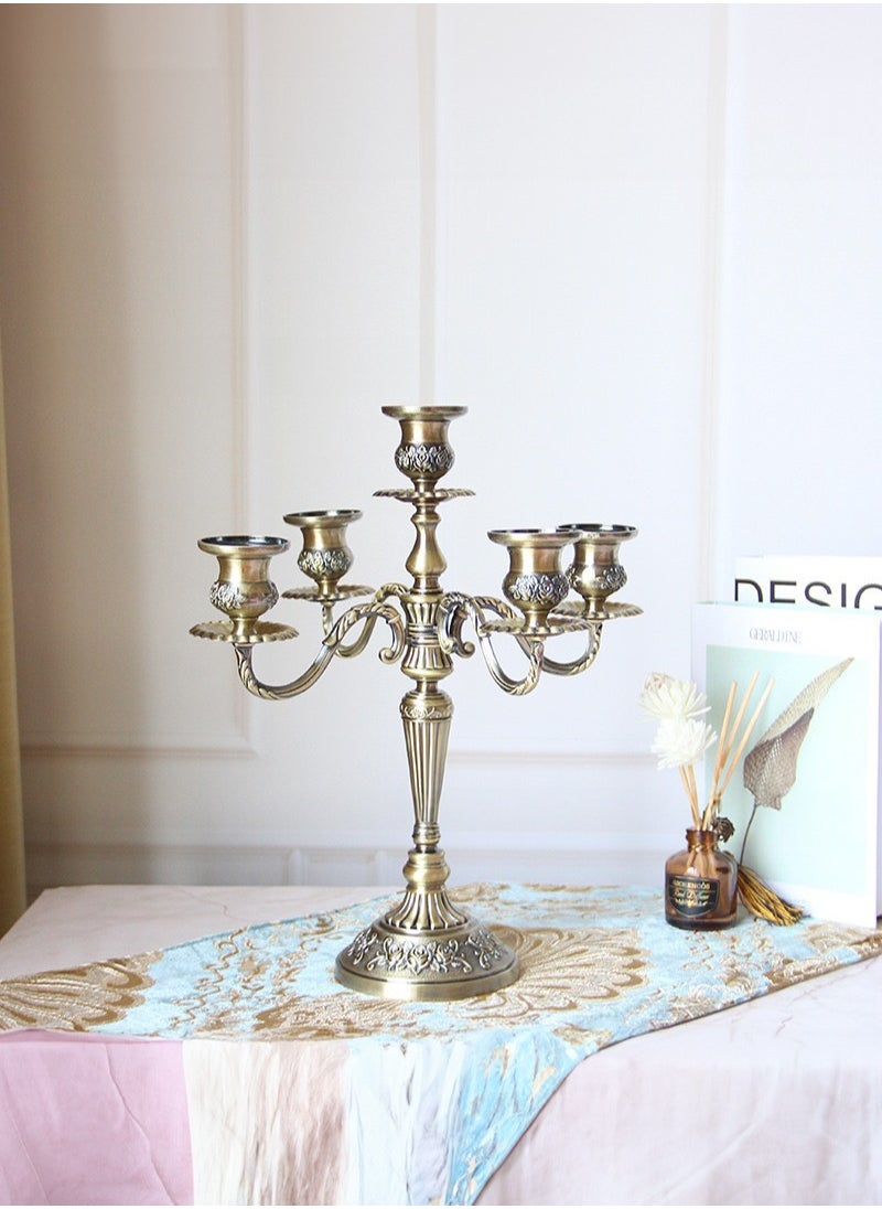 5 antique bronze metal European alloy candle holders,classic home and hotel candle holders