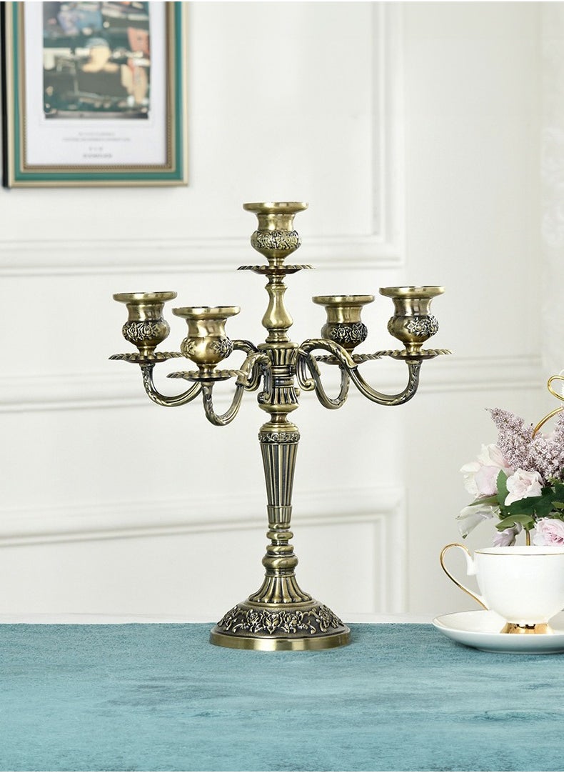 5 antique bronze metal European alloy candle holders,classic home and hotel candle holders