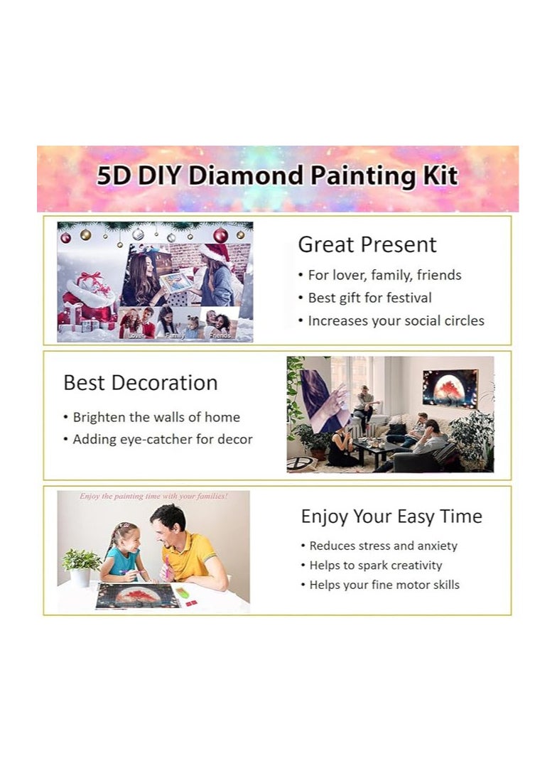 HASTHIP® 5D Diamond Painting Kit, 27.5 X 15.7inch Large Size Moon Tree Diamond Painting Kits for Adults, DIY Full Drill Crystal Rhinestone Arts and Crafts, Art Diamond Painting for Home Wall Decor