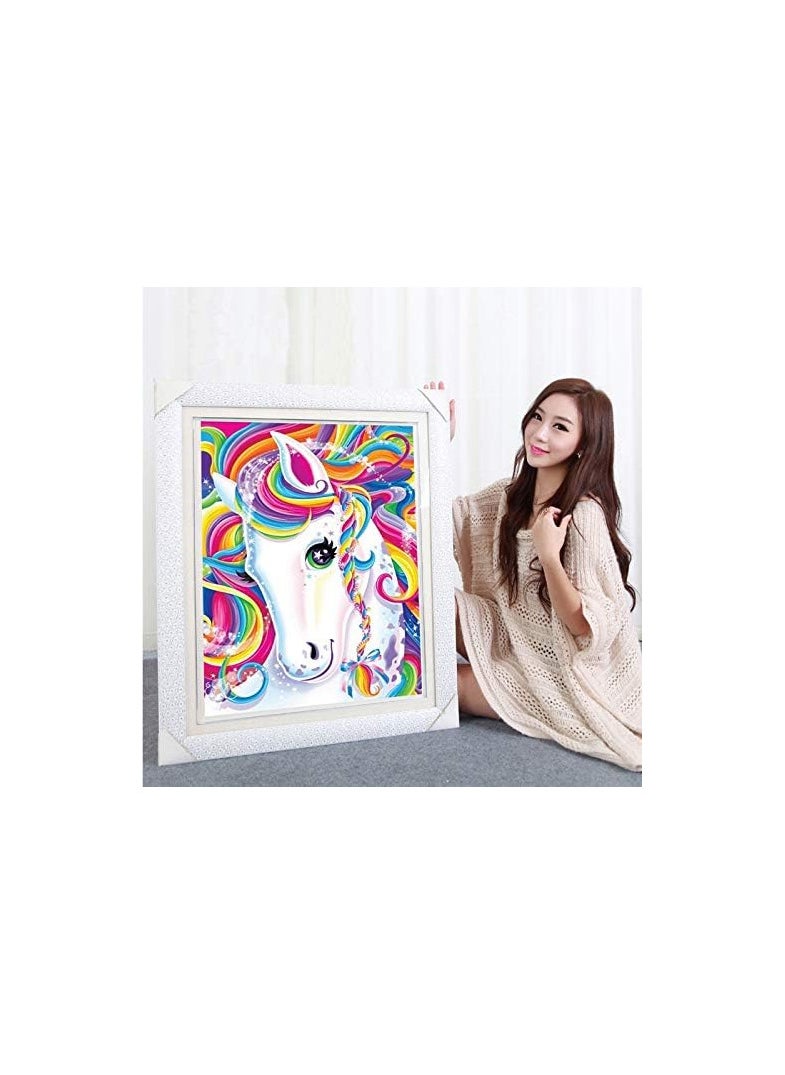 HASTHIP® DIY 5D Unicorn Diamond Painting Kits Full Drill Crystal Rhinestone Embroidery Pictures Arts Craft for Home Wall Decor