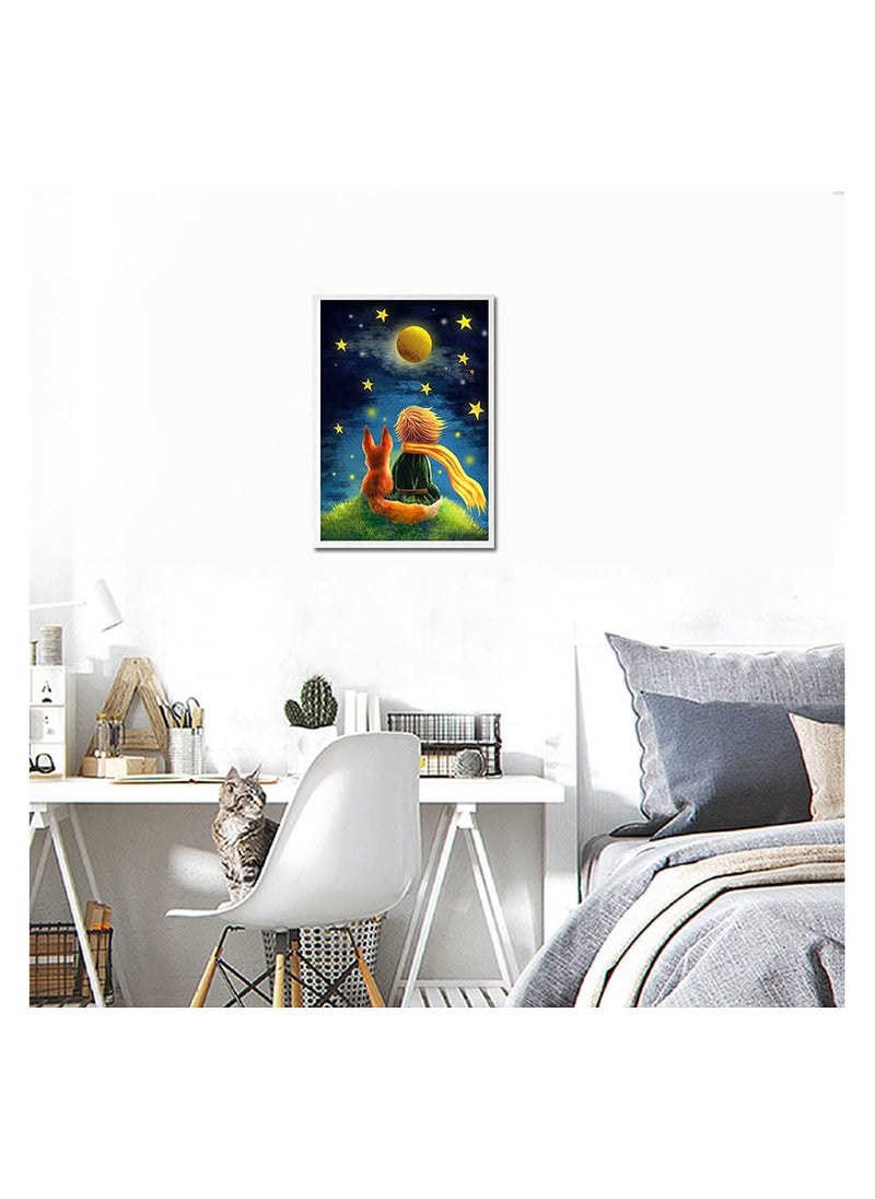 HASTHIP® Diamond Painting Kit, 12x16inch The Little Prince and Wolf 5D Diamond Painting Kit for Adults & Kids, Very Suitable for Home Leisure and Wall Decoration, Gift for Kids and Adults