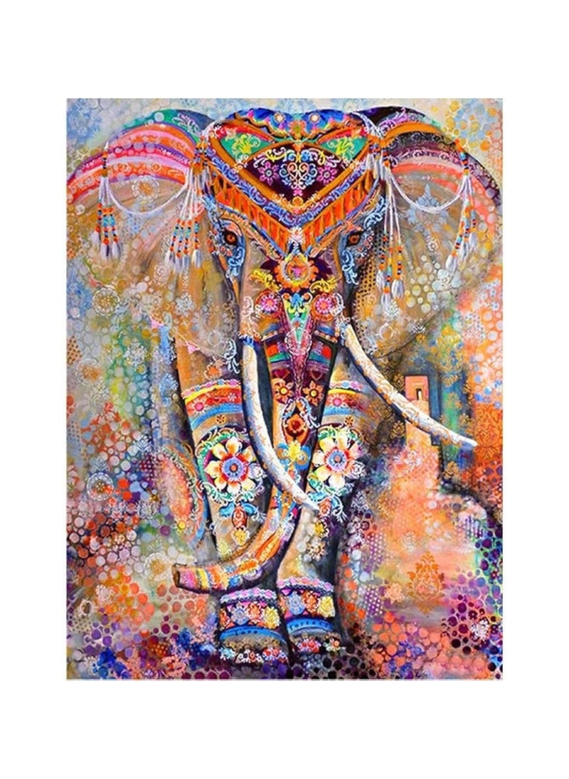 HASTHIP® Colorful Elephants DIY 5D Diamond Painting Full Kits, Full Drill Diamond Painting Kits Crystal Embroidery Pictures Cross Stitch Art Craft for Home Decor (Red)