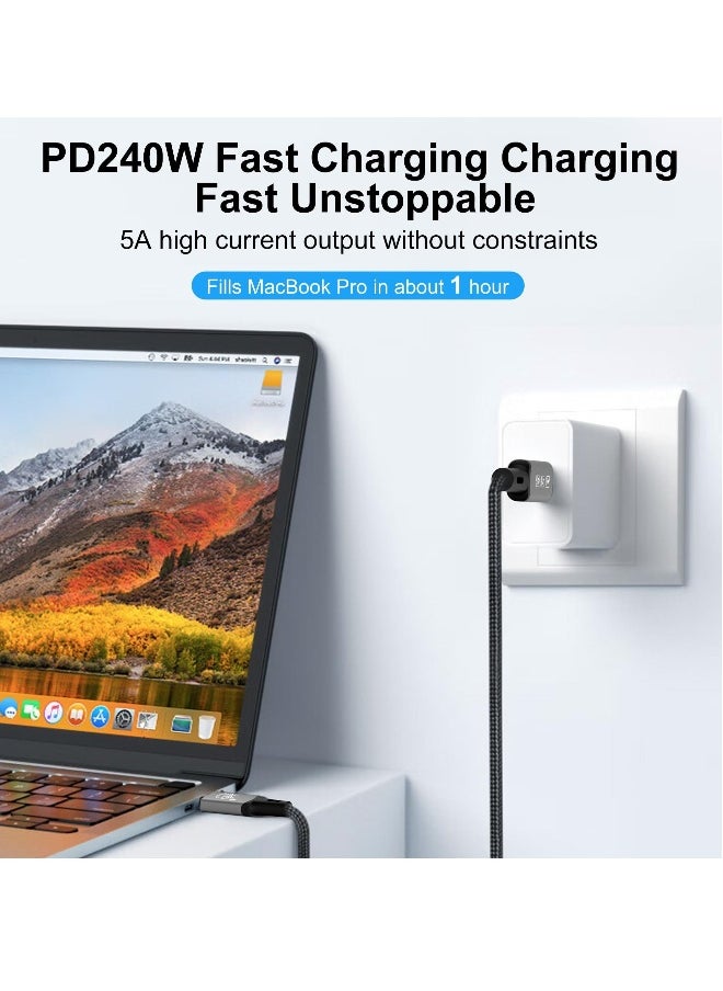 USB-C 4.0 Extension Cable with Thunderbolt 4.0 Cable , 240W Charging, 40Gbps Data, 8K@60Hz, PD3.1, Female Connector, Compatible with MacBook, Dock, Hub, SSD