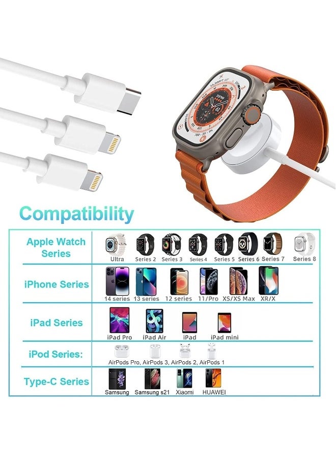 Watch Charger Compatible with Apple Watch Charger, Watch Charger Charging Cable for Watch Series 7/6 /5/4 /3/2 /SE, Magnetic Fast Charger Cord for iWatch Portable Charging