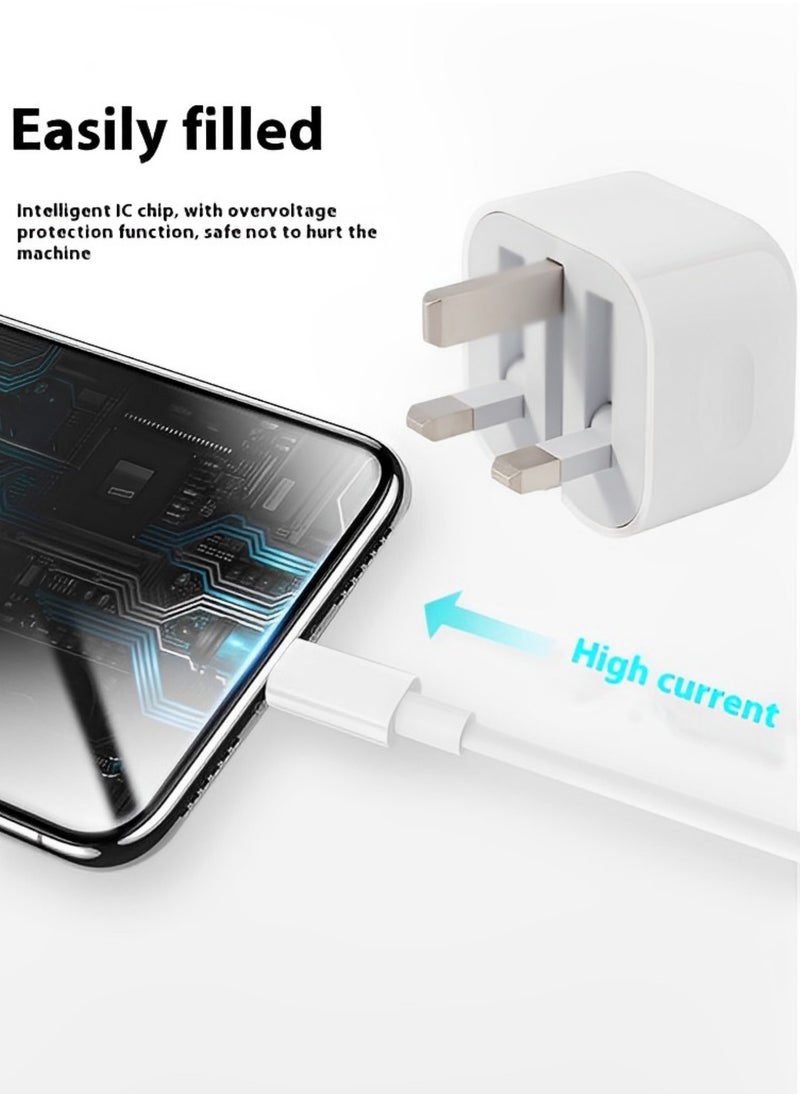 iPhone 20W Fast Charger | USB C Wall Fast Charger with USB C to Lightning Cable 1M Compatible with iPhone 14/14 Pro/14 Pro Max/13/12/SE2020/11/XR/XS Max/X/iPad