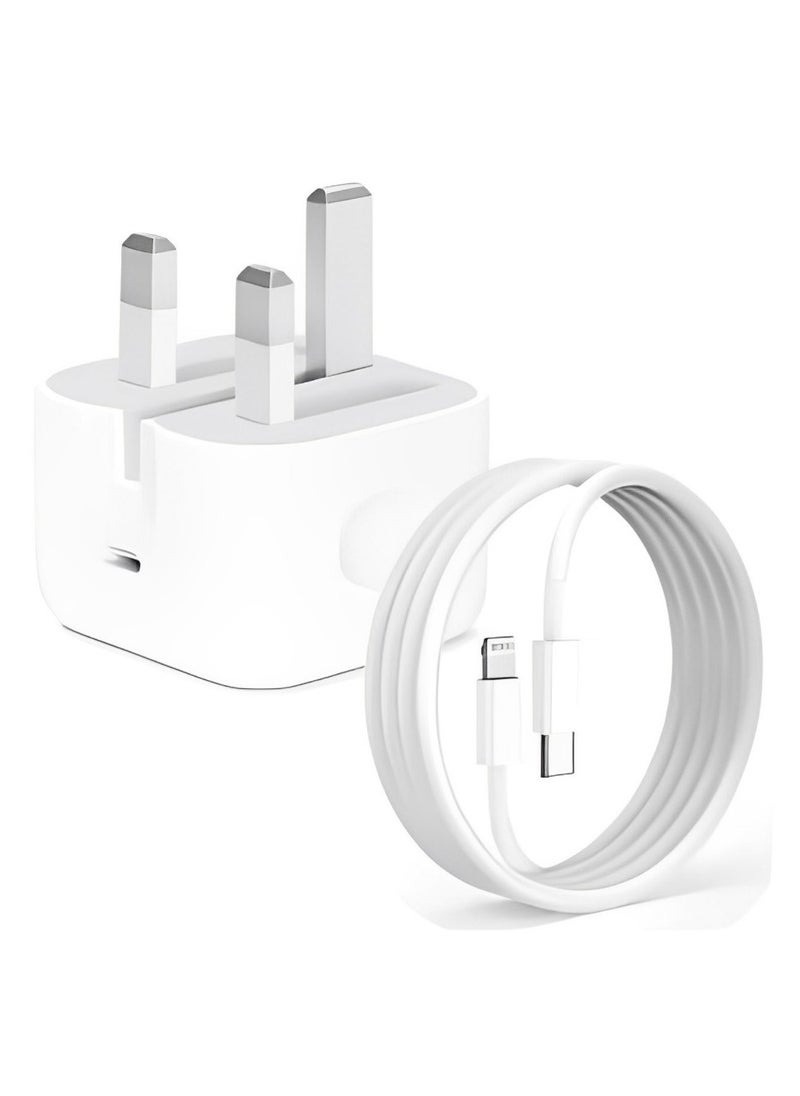 iPhone 20W Fast Charger | USB C Wall Fast Charger with USB C to Lightning Cable 1M Compatible with iPhone 14/14 Pro/14 Pro Max/13/12/SE2020/11/XR/XS Max/X/iPad