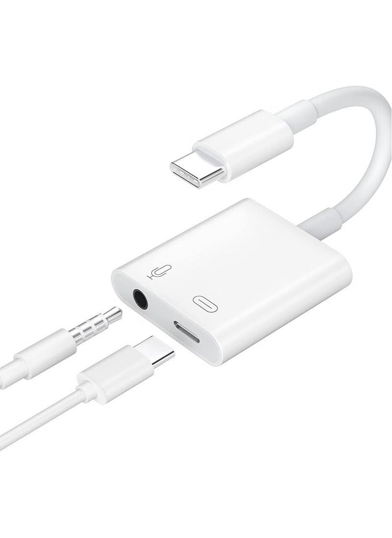 USB C to 3.5mm Headphone Adapter and Charger,Type C to Audio Jack with 60W PD Fast Charging For Stereo Earphones,Hi-Fi Chip Support Lossless Music For iPad pro MacBook Pro/Air