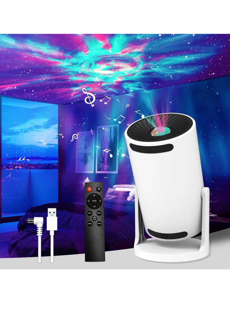 RGB Starry Night Light Projector with Bluetooth Music Player – 16 Color Galaxy & Nebula Projection, Aurora & Black Hole Effect, Built-in Bluetooth Speaker, Remote Control, 3 Timing Modes – Perfect for Kids & Adults Bedroom, Parties, Relaxation