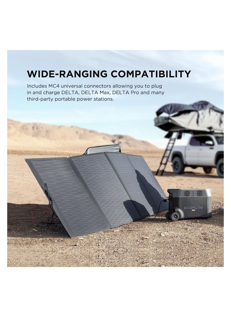 EF ECOFLOW 400W Portable Solar Panel, Foldable, Durable, Complete with an Adjustable Kickstand Case, Waterproof IP68 for Outdoor Adventures