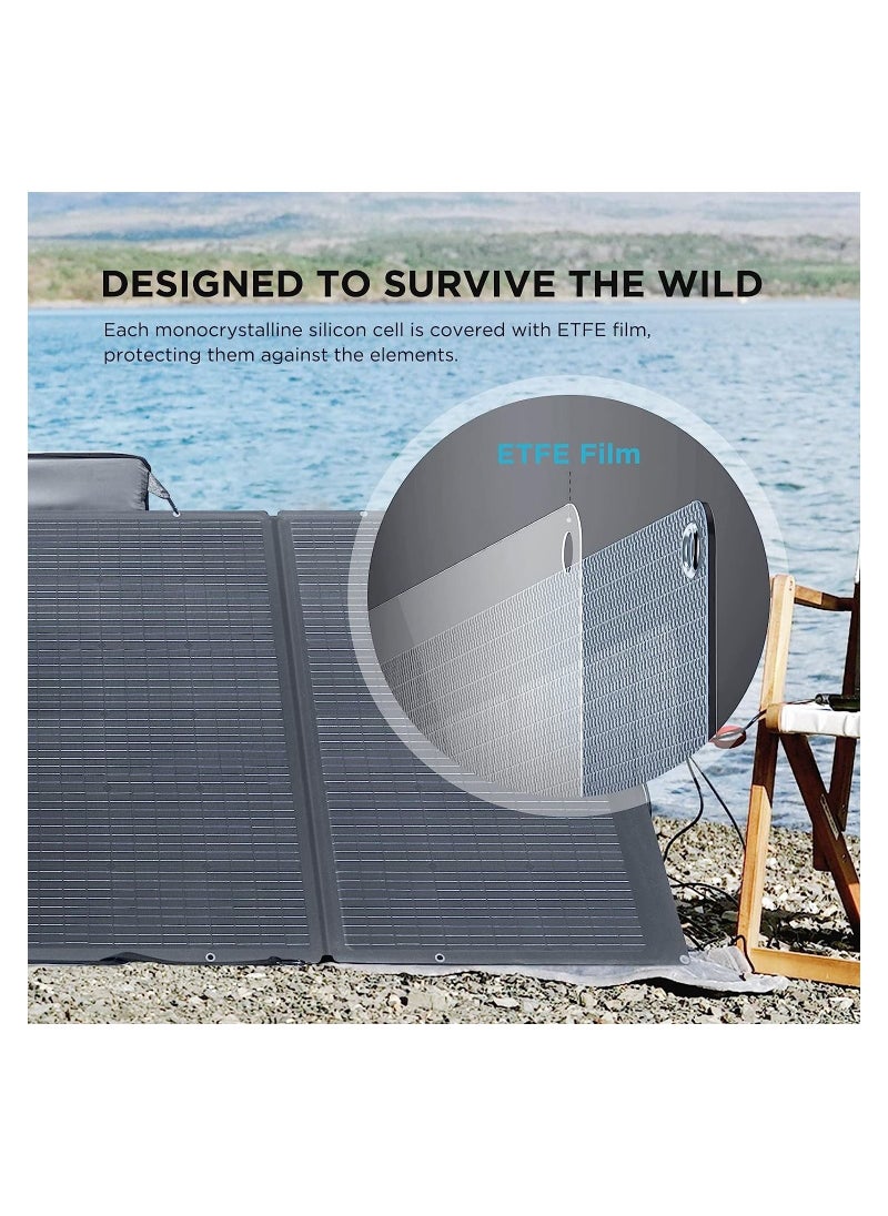 EF ECOFLOW 400W Portable Solar Panel, Foldable, Durable, Complete with an Adjustable Kickstand Case, Waterproof IP68 for Outdoor Adventures