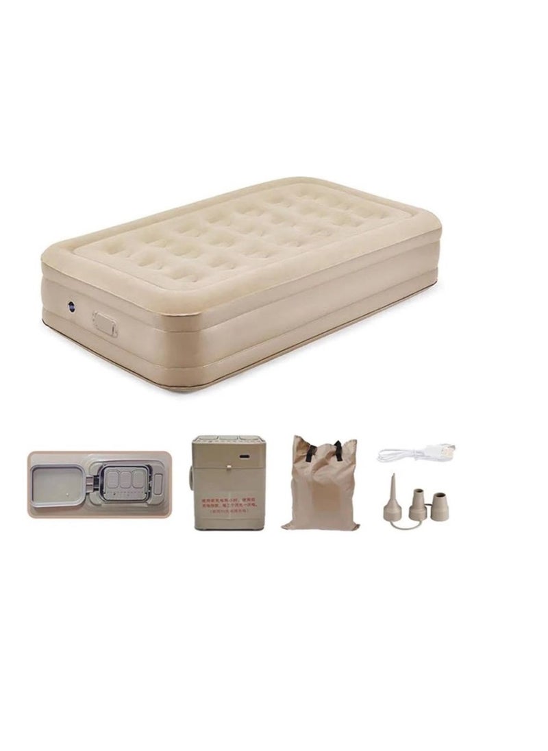 Inflatable Air Mattress with Built-in Rechargeable Pump