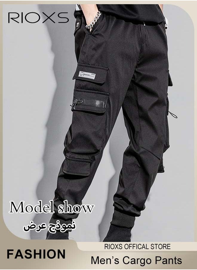 Men's Fashionable Cargo Pants, Casual Workout Jogging Drawstring Pants with Multiple Pockets, Regular Fit Drawstring Sweatpants, Comfortable Cargo Jogger Trousers, Suitable for Outdoor Activities and Daily Leisure