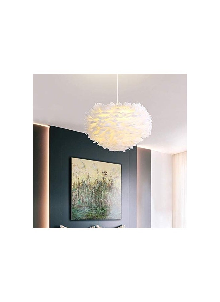 Ceiling Lamps Feather Chandelier Hanging Lamp for Children's Room Living Room Bedrooms Restaurant White