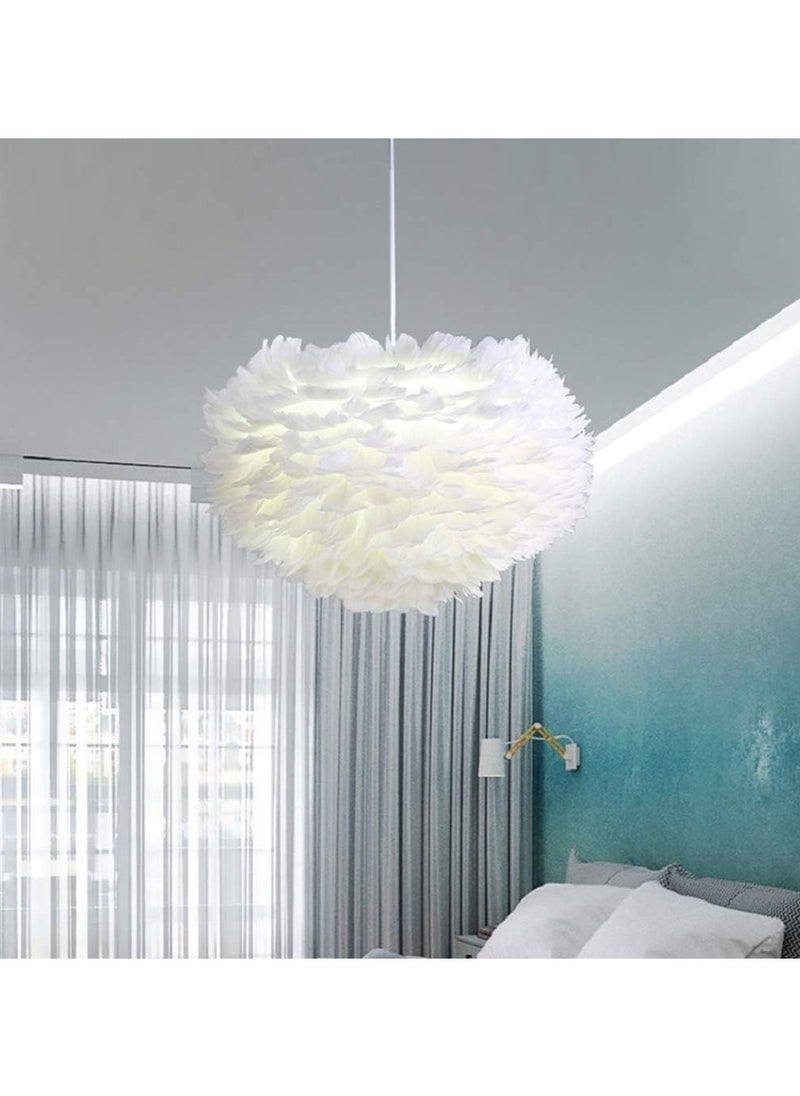 Ceiling Lamps Feather Chandelier Hanging Lamp for Children's Room Living Room Bedrooms Restaurant White