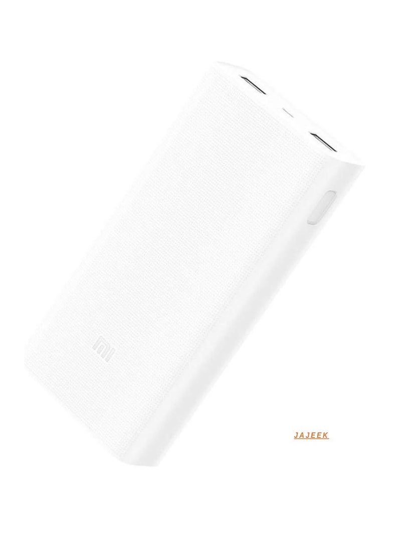 Xiaomi Mi 20000mAh Power Bank 2C – Dual Output, Type-C, QC3.0 Fast Charging, Premium Portable Battery for Smartphones, Laptops, MacBook, Mi Notebook, Nintendo Switch, Dell XPS 13, ThinkPad – White